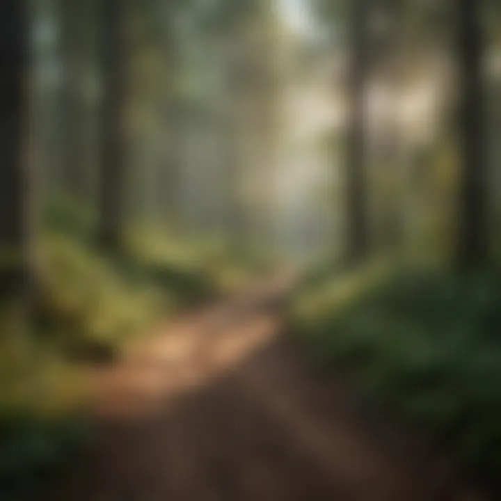 A serene forest trail illustrating the concept of trail points in woodland management