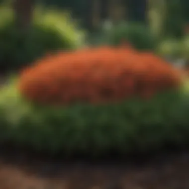 A beautiful flower bed adorned with fresh pine straw mulch