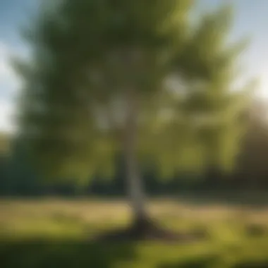 A young Whitespire Birch tree planted in a well-maintained landscape, highlighting its elegant form.