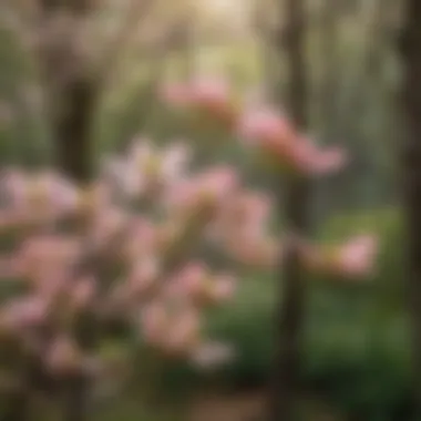 Vibrant wild dogwood tree blossoms in spring