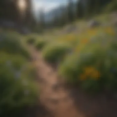 Scenic view of wildflowers along a Colorado hiking trail