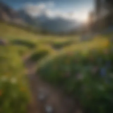 Vibrant Rocky Mountain wildflower meadow in full bloom